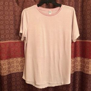 Pinstripe Flare Shirt pink white